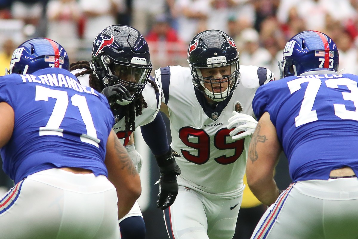 Clwoney (left) and Watt have been the defensive playmakers for the Texans in this winning streak.