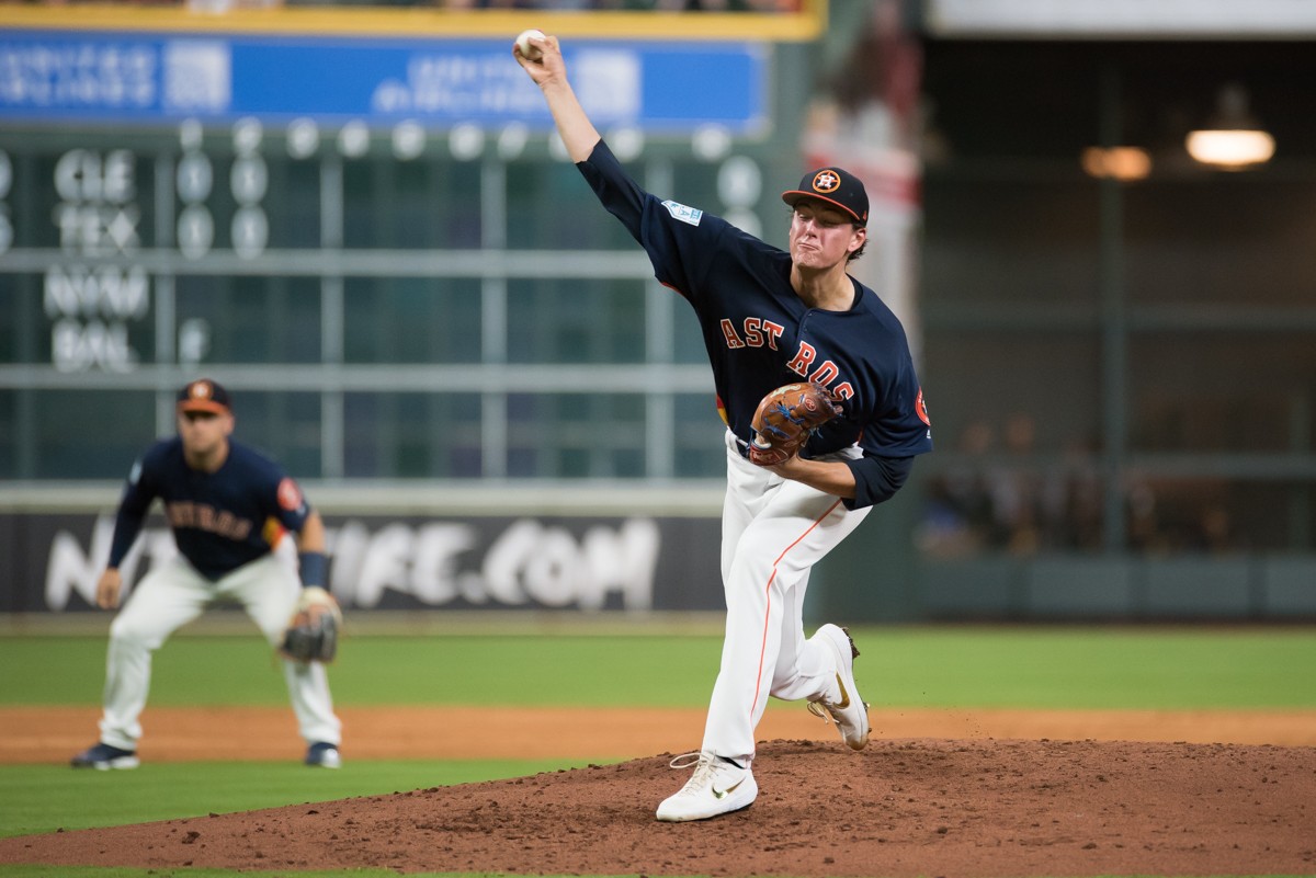 Astros top prospect Forest Whitley could make a move into the starting rotation this season.