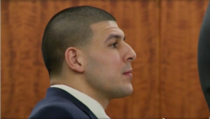 Aaron Hernandez at his first murder trial.