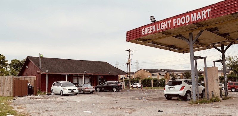 Greenlight Food Mart the morning after a block party occurred Saturday night resulting in five people shot.