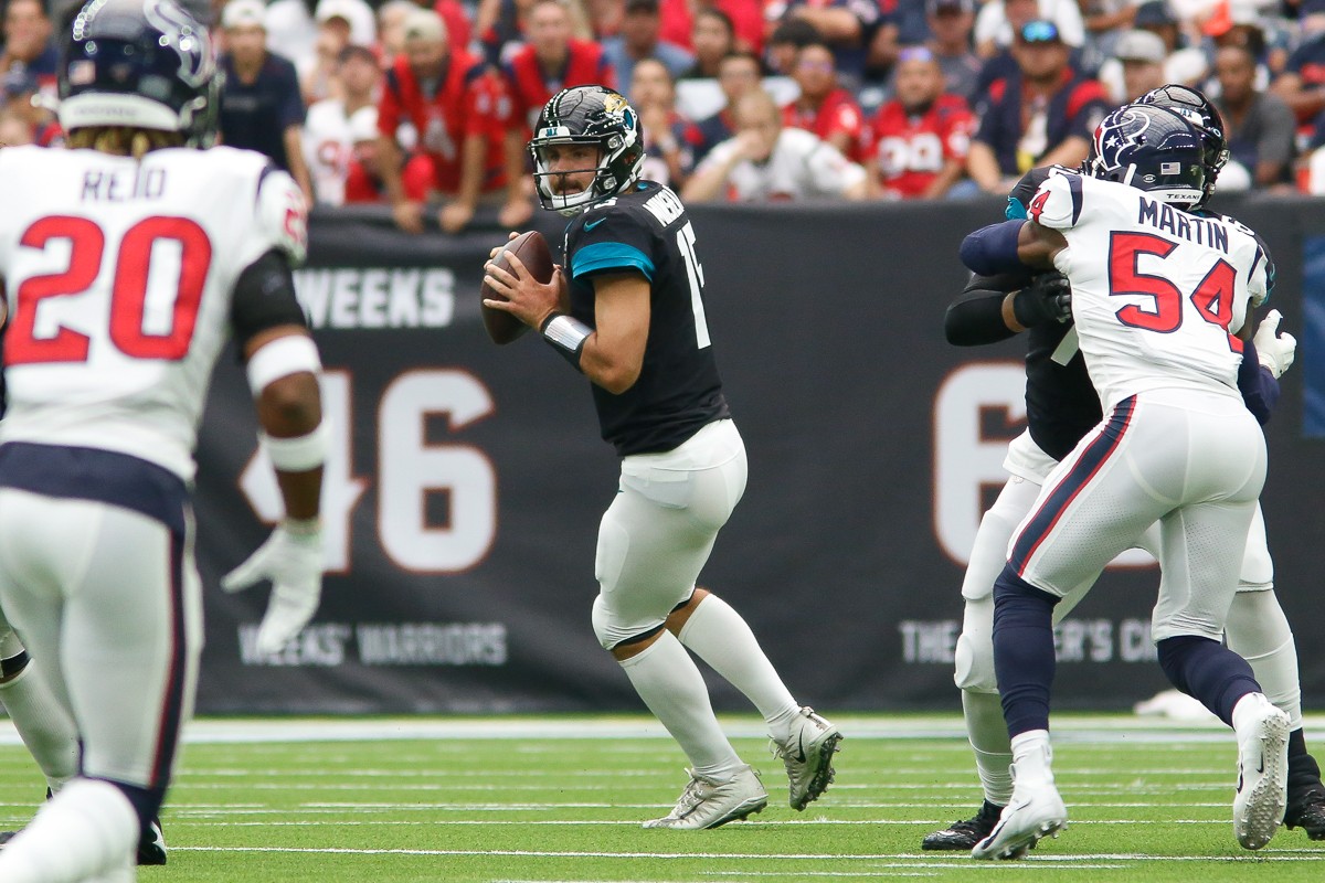 Gardner Minshew only generated 15 points against the Texans last year, but he is dangerous.
