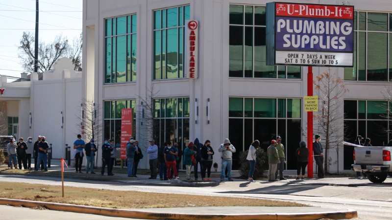 Houstonians lined up at plumbing supply stores this weekend to get tools to fix their busted pipes.