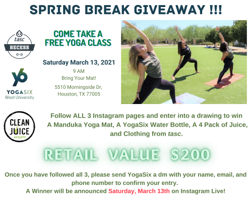 Free Outdoor Yoga Saturday, March 13th