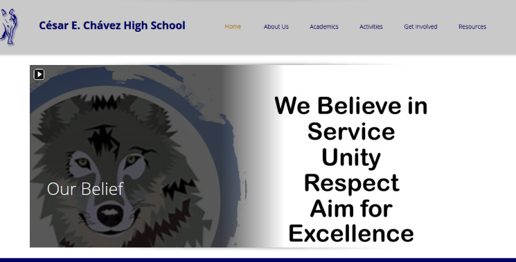 Words to live by on the Chavez High School website.