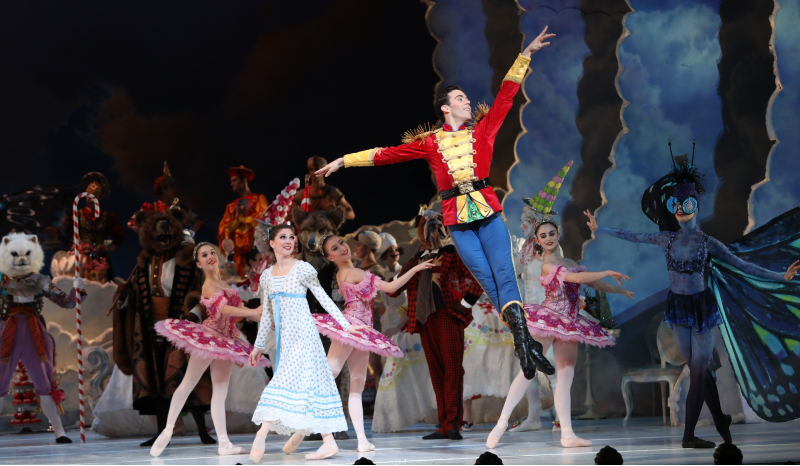 Connor Walsh and the artists of Houston Ballet in The Nutcracker.