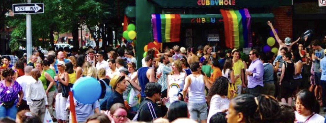Shot of Cubbyhole Bar Pride Celebration