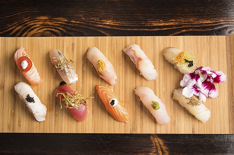 The Chef’s Selection of ten pieces of nigiri.