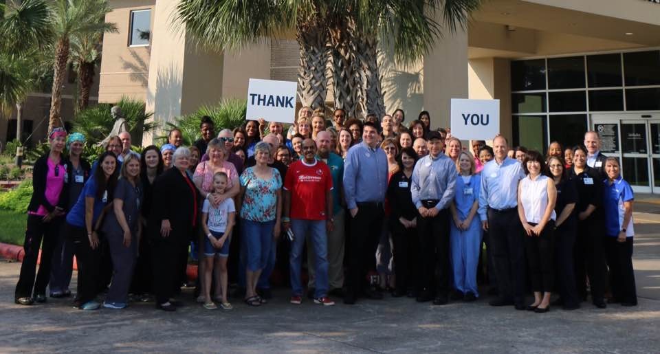 Methodist St. John Hospital staff give thanks to everyone who helped.