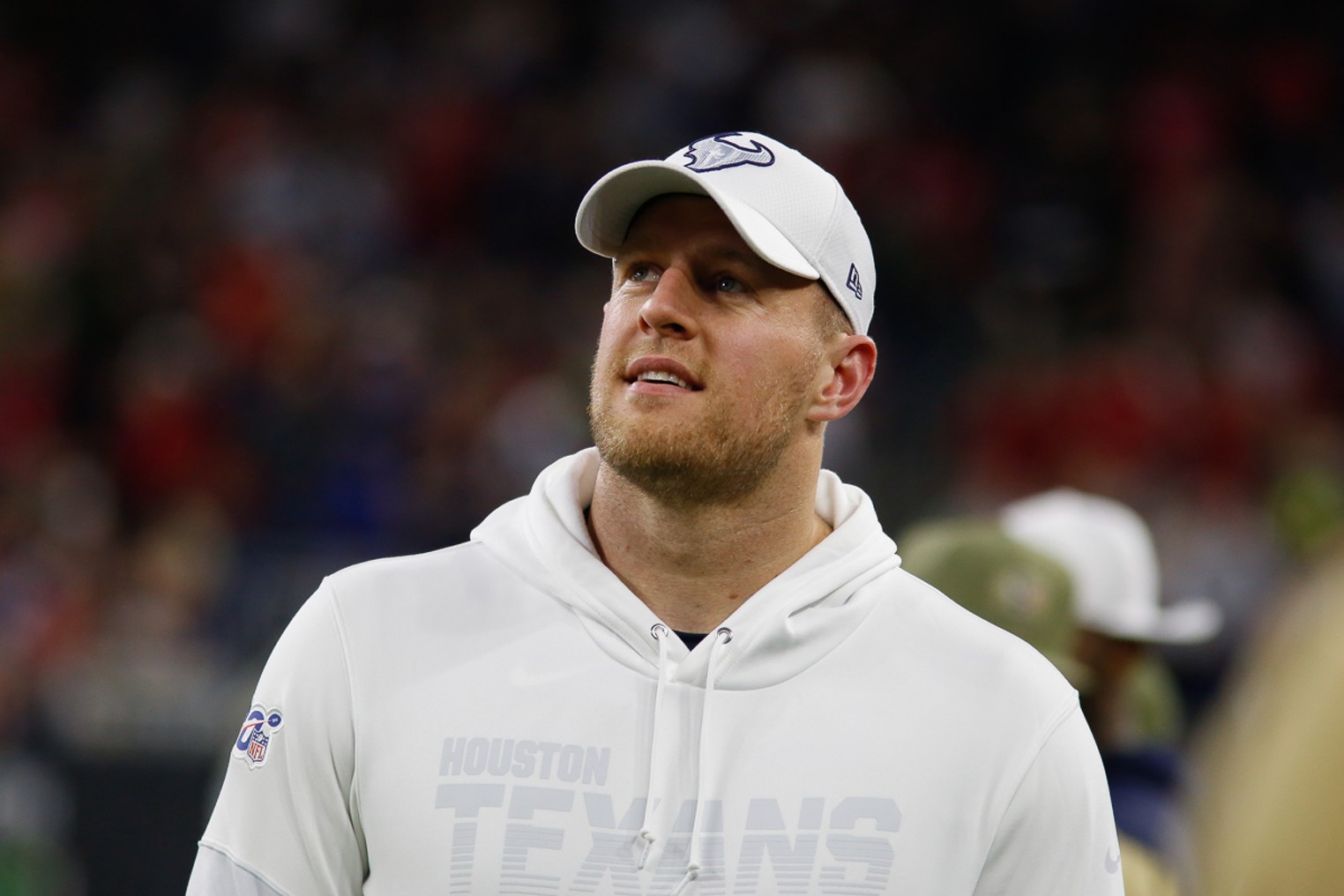 JJ Watt with Baby Son at Houston Texans Ring of Honor Induction