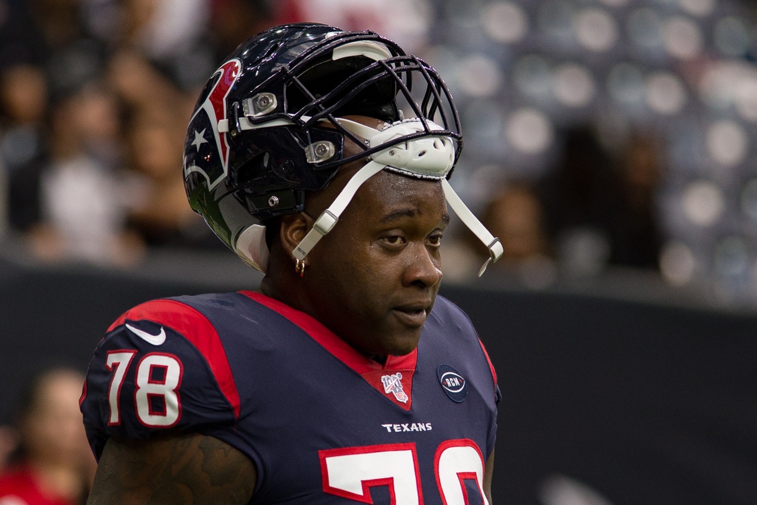 Houston Texans offensive lineman Laremy Tunsil (78) looks to block