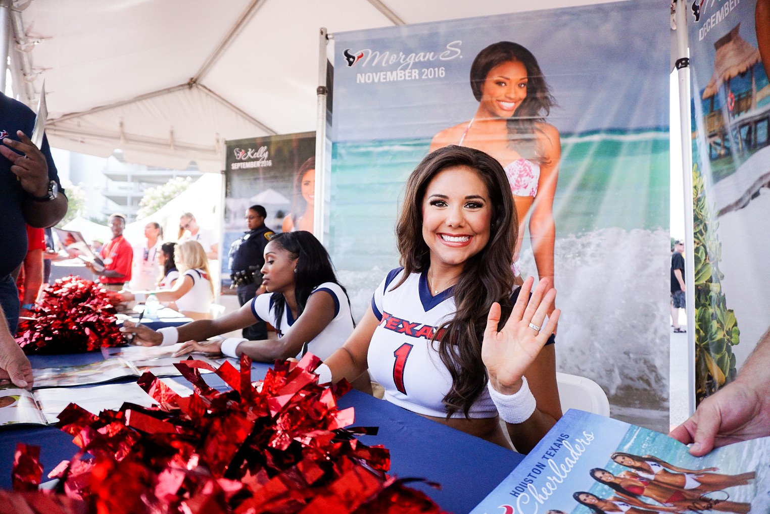 Houston Texans Cheerleaders swimsuit calendar signing