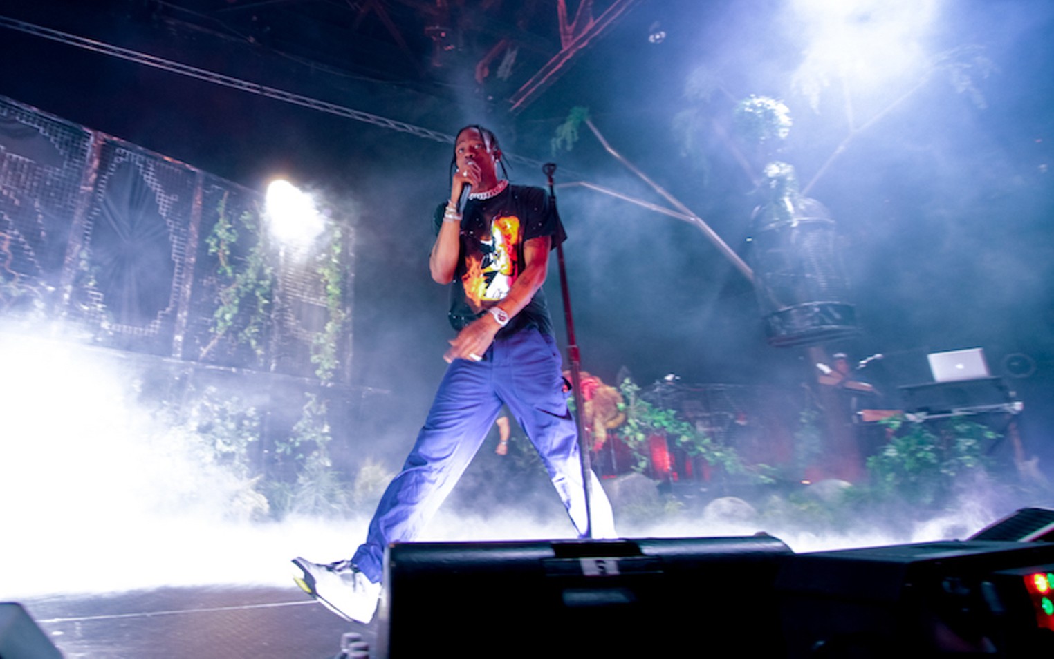 Houston rapper Travis Scott, right, is joined by Houston Astros