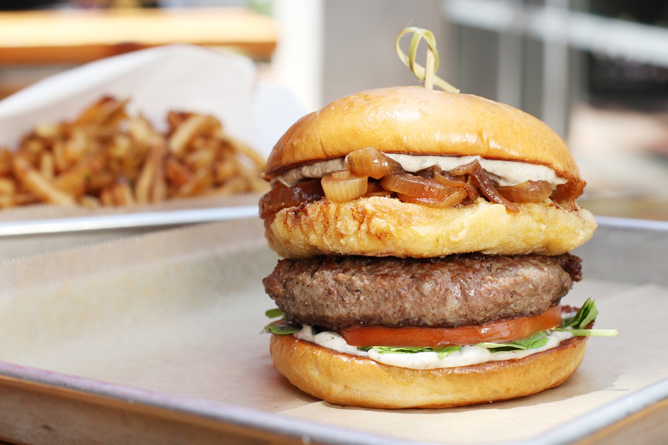 Why yes, that is a bread and fried truffle mac and cheese patty on top of that burger.