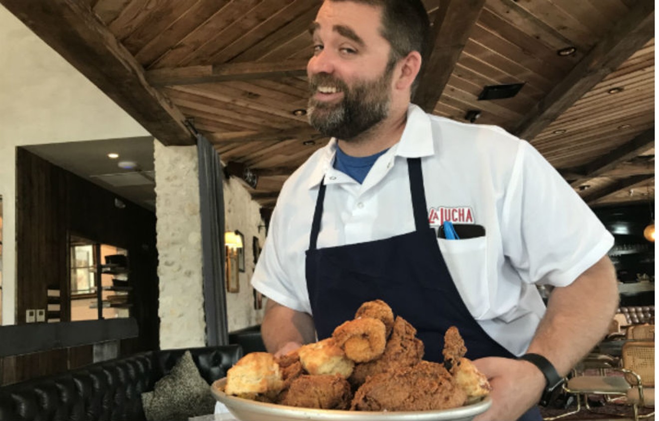 Service with a smile right there.  Pictured: Chef Bobby Matos at La Lucha.