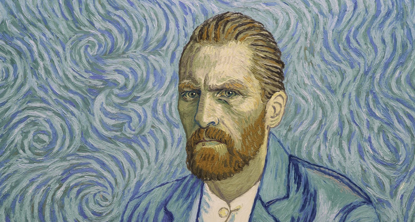In this still from the film, actor Robert Gulaczyk is painted as Vincent Van Gogh.