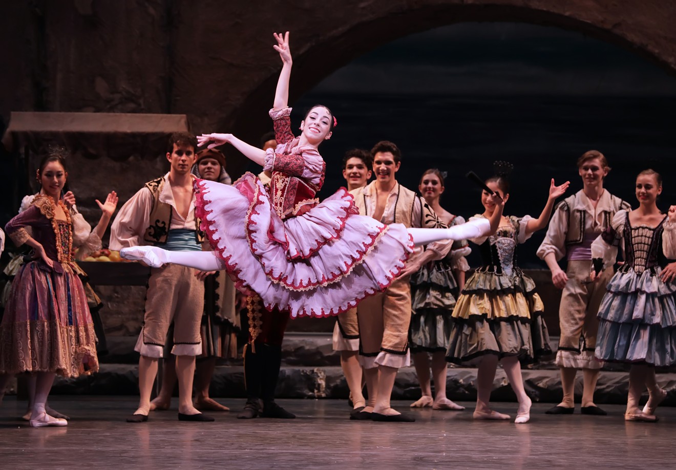 Mónica Gómez as Kitri with Artists of Houston Ballet in Ben Stevenson’s Don Quixote.