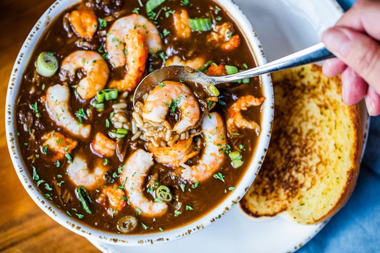 Your chance to stir things up and cover Houston's great food offerings like this gumbo from Orleans Seafood Kitchen.