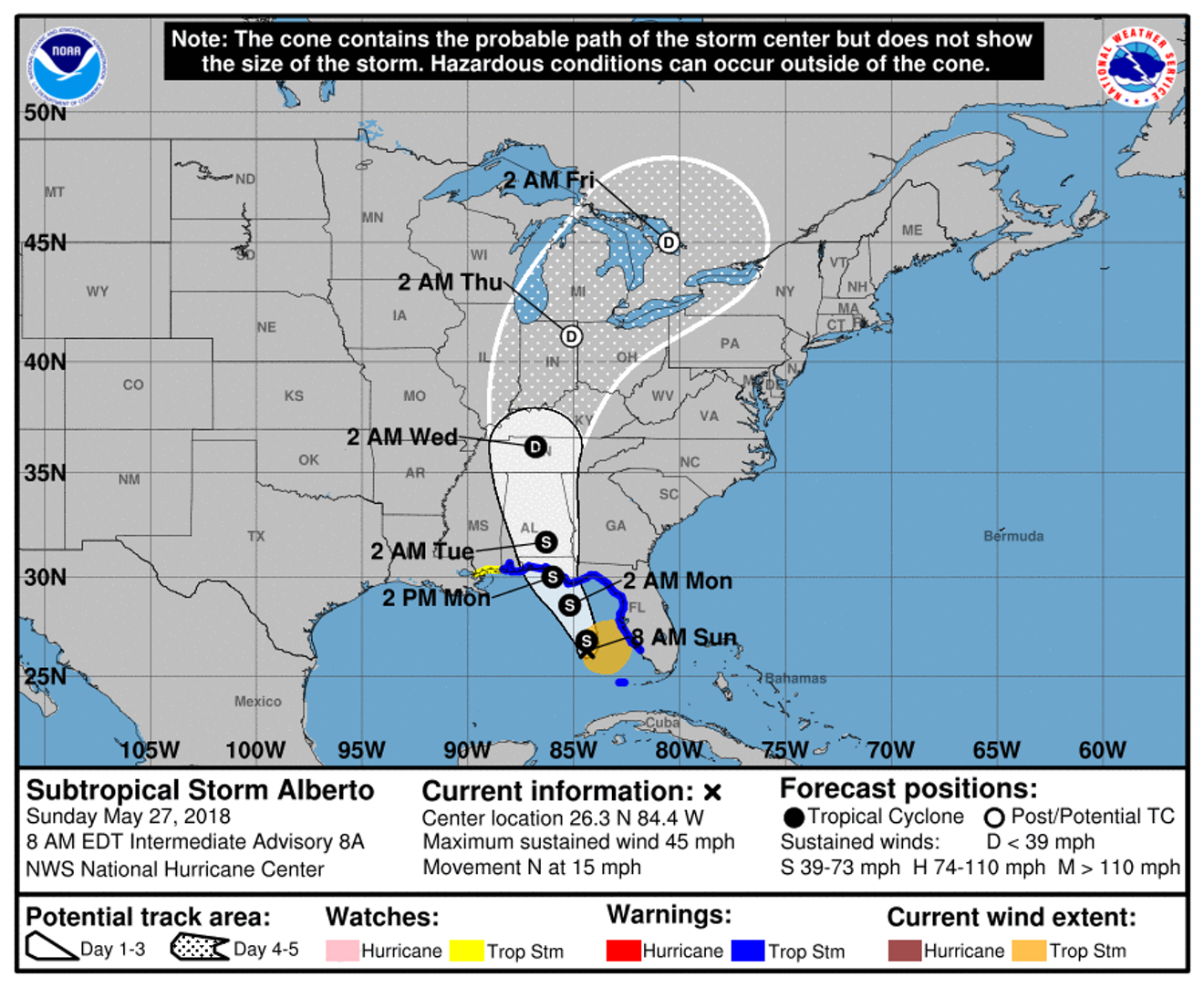 Subtropical Storm Alberto is heading for the northern Gulf Coast as hurricane season approaches.