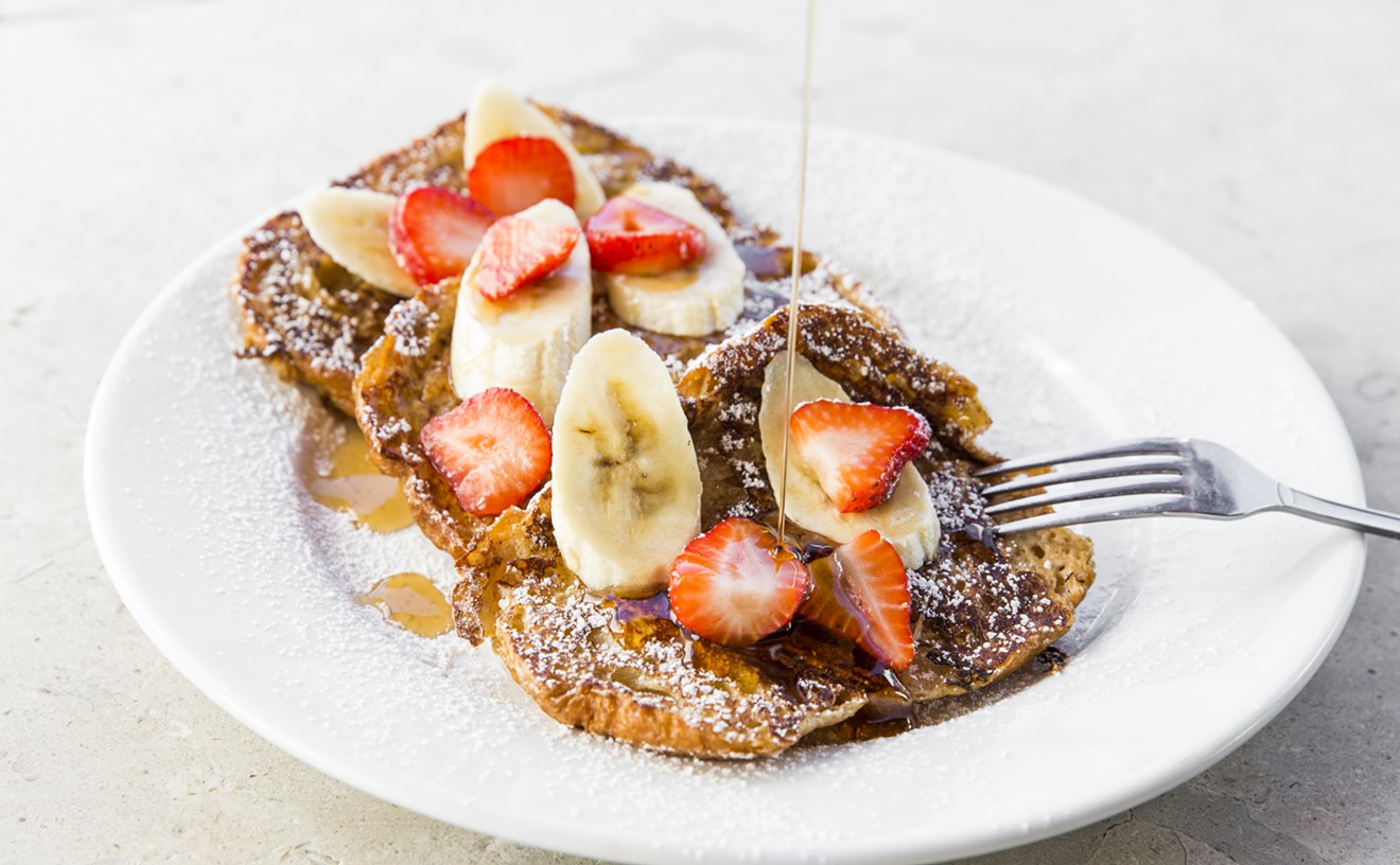 Dig into croissant French toast at both locations of Hungry's Cafe or Upstairs bar and lounge.