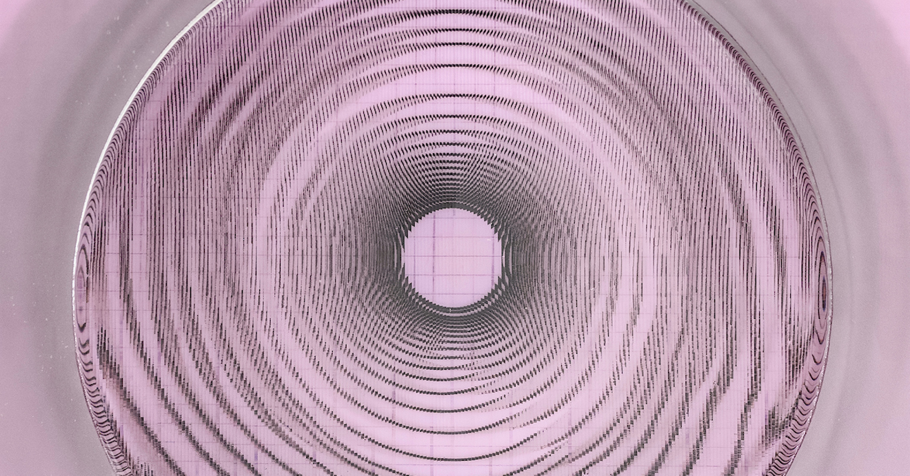 Helen Slater Stokes, &ldquo;In the Pink,&rdquo; 2019. Kilnformed glass, digital ceramic transfer. 16.5 x 16.5 x 2.5 inches.