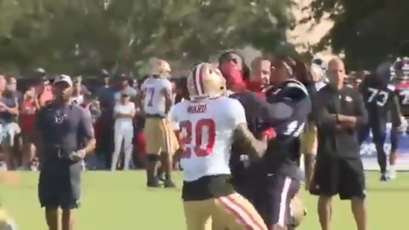 Things got heated at Texans-Niners practice on Wednesday.